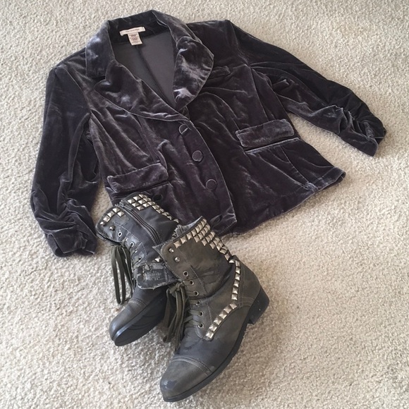 COVINGTON/CHARCOAL GRAY-VELVET JACKET - Picture 1 of 7